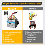 Nilight Remote Battery Disconnect Switch 12V 24V 360A Car Smart Anti-Theft Kill Switches Upgrade Prevent Power Drain with Wireless Remote Control Relay Fobs Voltmeter Display for Auto Truck RV Boat