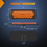 5.5 Inch Aluminum Housing Tail Light 2 PCS 24 LED Amber Left Right Turn Signals Marker Lights Surface Mount IP67 Waterproof for 10-30V RV Camper Trailer Truck Bus Boat