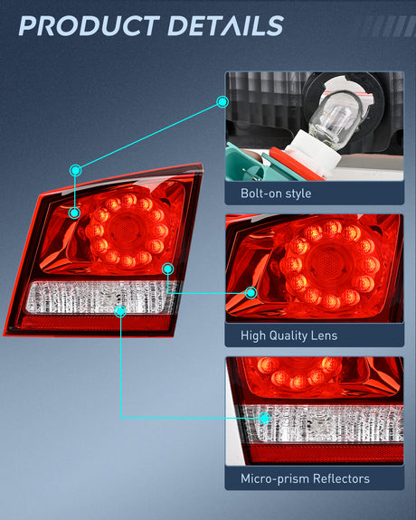Nilight Taillight Assembly Compatible with 2011 2012 2013 2014 2015 2016 2017 2018 2019 2020 Dodge Journey Inner Tail Light Right Passenger Side