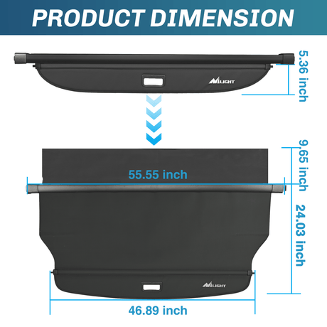 Nilight 2015 2016 2017 2018 2019 2020 2021 2022 2023 Ford Edge Retractable Trunk Cargo Cover With Trunk Storage Net