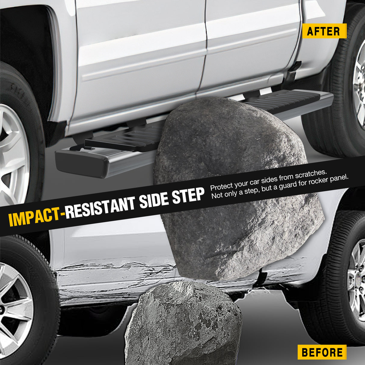 Nilight Running Boards 6 inch Side Step Nerf Bars Easy Bolt-On Installation