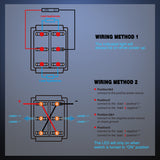 Nilight 6Pin On Off On Rocker Switch 2PCS Red LED Lighted IP67 Waterproof DPDT 3 Position Latching 20A 12VDC 125VAC Motor Toggle for Car Boat Automotive Vehicles
