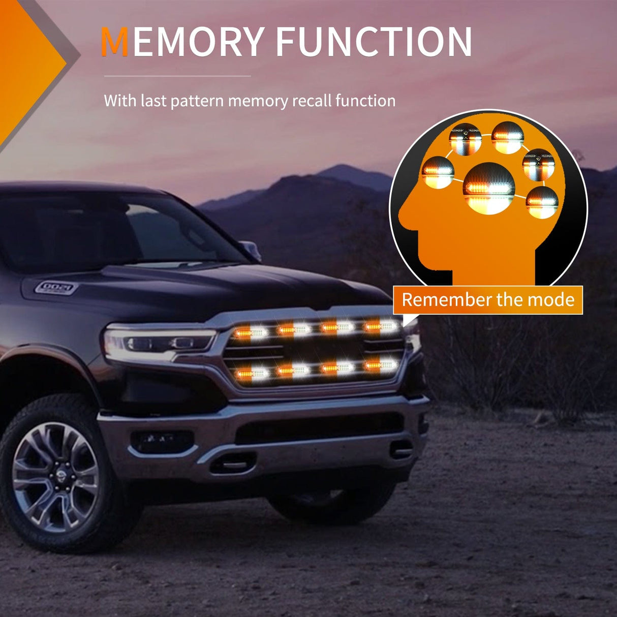 Nilight 8PCS 12LED Amber White Emergency Strobe Lights