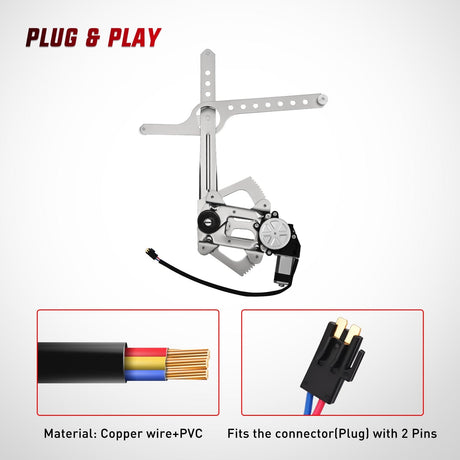 Nilight 741-654 Window Regulator/Motor Front Passenger Side Compatible with 1988-2002 Chevrolet Blazer C1500 C2500 C3500 K1500 K2500 K3500 Tahoe GMC Yukon 1996 1997 1998 1999 2000 2001 2002