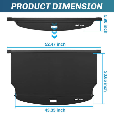 Nilight 2017-2022 Chevrolet Blazer Retractable Trunk Cargo Cover With Trunk Storage Net