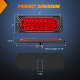Nilight 5.5 Inch Aluminum Housing Tail Light 2 PCS 24 LED Red Running Brake Turn Signals Marker Lights Surface Mount IP67 Waterproof for 10-30V RV Camper Trailer Truck Bus Boat
