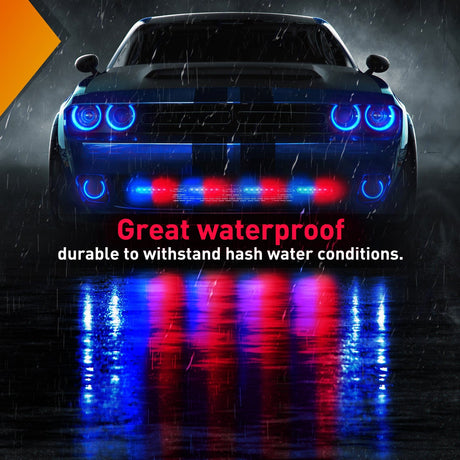 Nilight 4PCS 6 LED Red and Blue Emergency Warning Strobe Lights