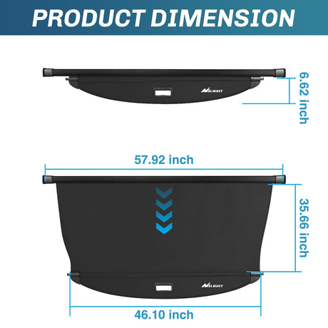 Nilight 2020-2025 Kia Telluride Retractable Trunk Cargo Cover With Trunk Storage Net