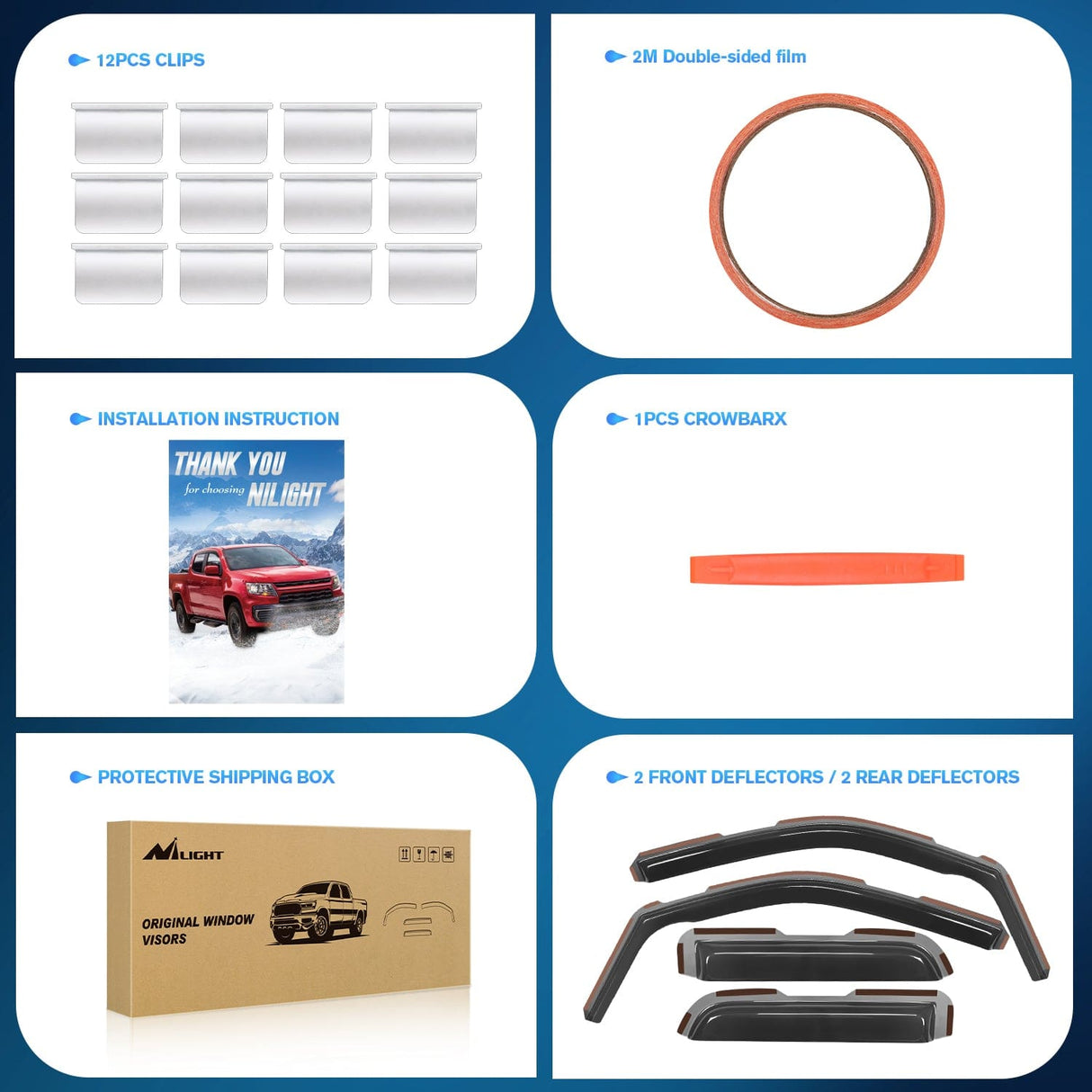 2004- 2014 Ford F150 Rain Guards Acrylic 4Pcs Nilight
