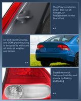 Taillight Assembly Compatible with 2009 2010 2011 Honda Civic Sedan Hybrid 4 Door Rear Lamp Replacement OE Style Driver and Passenger Side