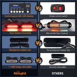Led Strobe Light 8PCS Led Strobe Lights with Controller 12V 24V Sync Feature Red Strobe Light 12 LED Surface Mount Emergency Hazard Warning Lights with Strobe Controller for Vehicle Car Truck RV ATV