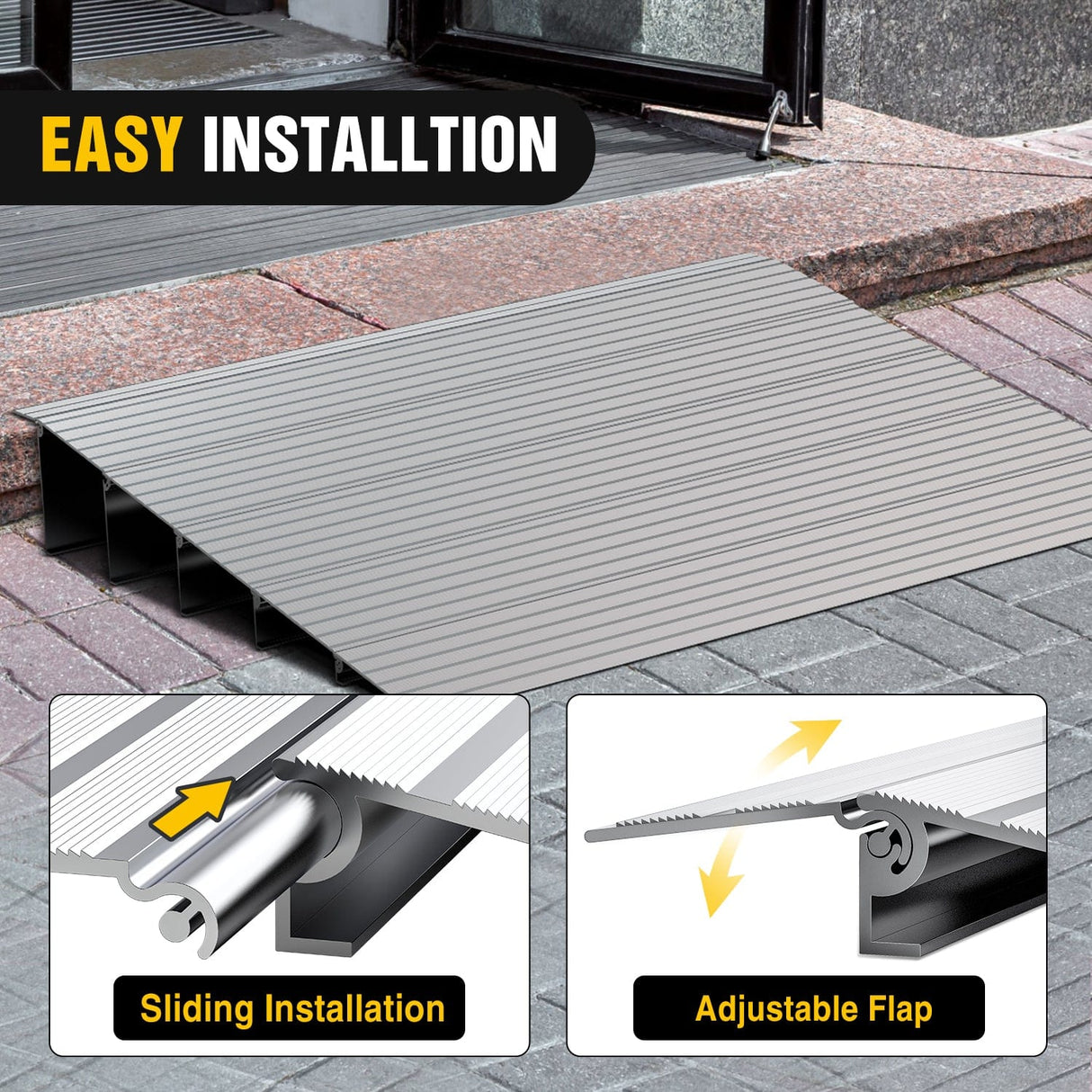 Door Threshold Ramp 5inch Rise Portable Aluminum