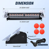 12LED Traffic Advisor Strobe Light Bar Amber Emergency Warning Hazard Safety Dash Front/Rear Windshield Flashing Lights for Cars Trucks Police Firefighter Plow Construction Vehicles