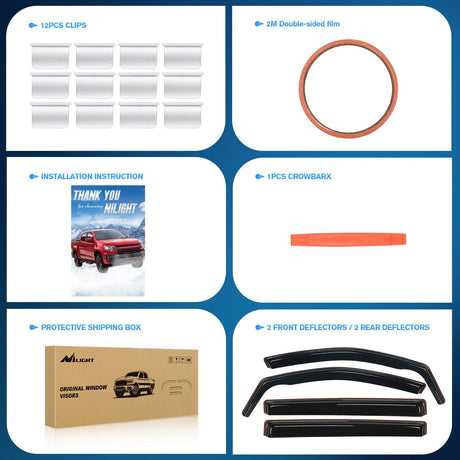 Nilight Window Rain Guards for Outback 2020 2021 2022 2023 Window Deflectors, Vent Window Visors-4 Pieces