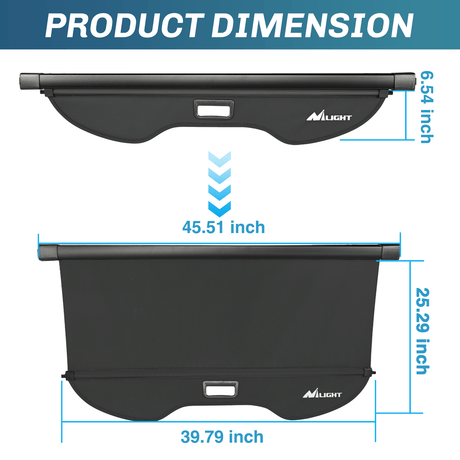 Nilight 2013-2019 Ford Escape Retractable Trunk Cargo Cover With Trunk Storage Net