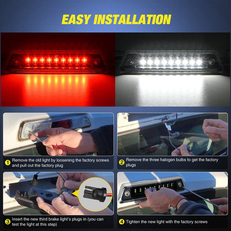 Nilight 2009-2014 Ford F150 Third Brake Light Clear Lens