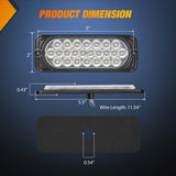 Nilight 5.5 Inch Aluminum Housing Tail Light 2 PCS 24 LED White Back Up Reverse Marker Lights Surface Mount IP67 Waterproof for 10-30V RV Camper Trailer Truck Bus Boat