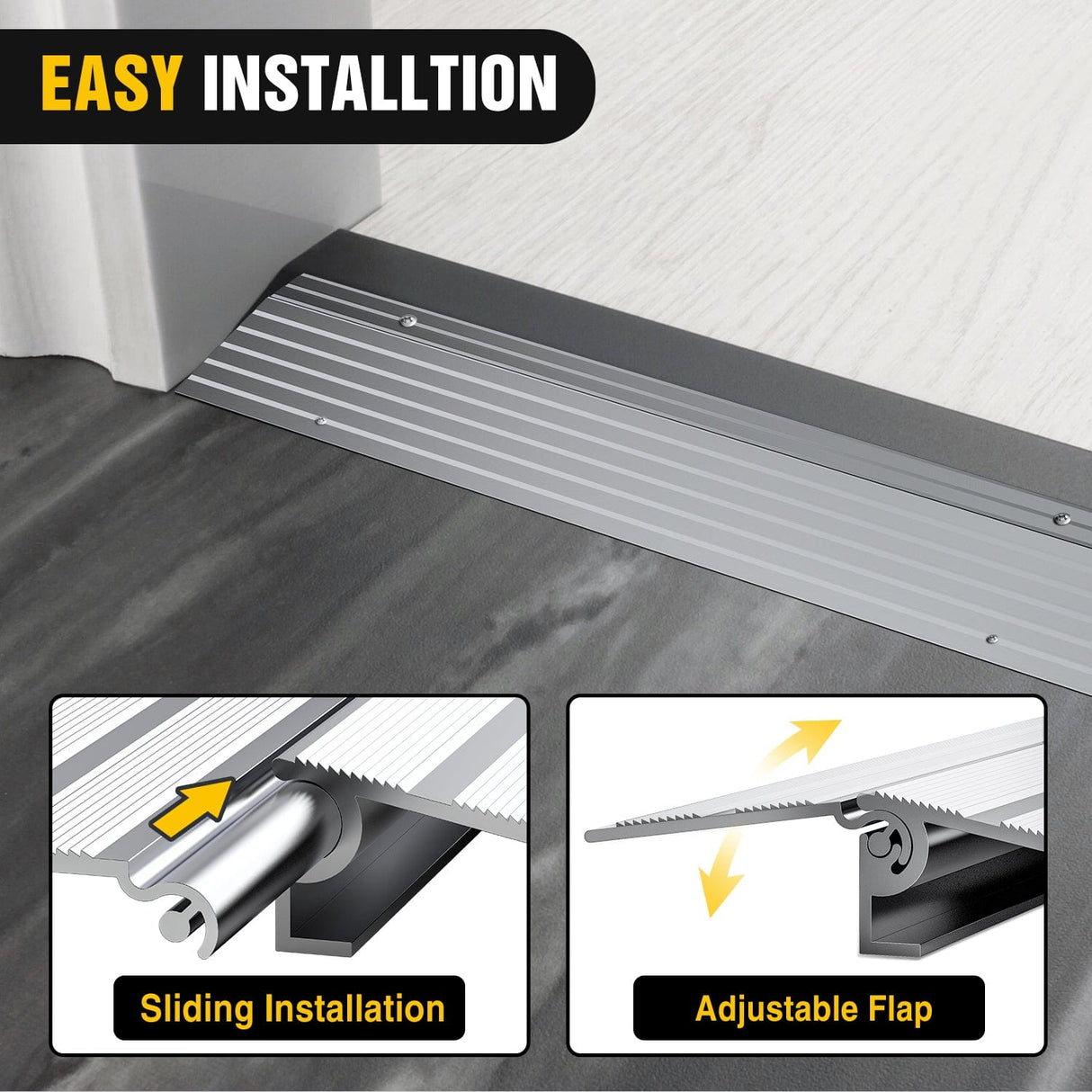 Nilight Door Threshold Ramp, 1inch Rise Portable Aluminum Wheelchair