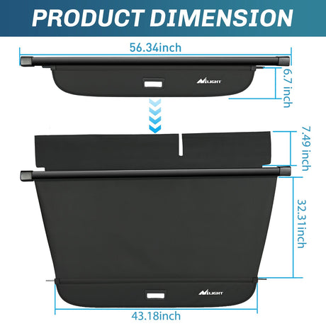 Nilight 2016-2025 Audi Q7 Retractable Trunk Cargo Cover With Trunk Storage Net
