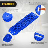 Off-Road Recovery Traction Boards For 4WD 4X4 with Jack Lift & Carry Bag (Blue) Nilight