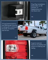 Nilight Headlight and Taillight Assembly Compatible with 2007 2008 2009 2010 2011 2012 2013 Silverado 1500 2007-2014 Silverado 2500HD 3500HD Chrome Housing Amber Reflector with Red Housing Tail Light