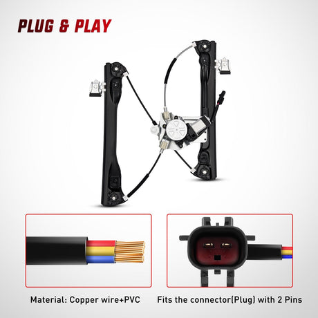 Nilight 751-740 Power Window Regulator with Motor for Front Passenger Side Compatible with Chevy Cruze 2012 2013 2014 2015 2016 Chevy Cruze Limited Front Right Side