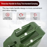 Gas Can Metal Gas Can 5 Gallon with Spout System and Handle, 20 Litre Metal Container for Gasoline Trucks Cars ATV Motorcycle Equipment, No Spill Steel Safety Gas Fuel Cans Green, 1 Pack