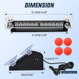 12LED Traffic Advisor Strobe Light Bar Blue Emergency Warning Hazard Safety Dash Front/Rear Windshield Flashing Lights for Cars Trucks Police Firefighter Plow Construction Vehicles