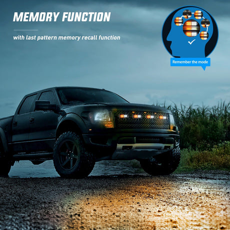 Surface Mount Strobe Lights 4PCS 24LED Amber White Emergency Strobe Lights