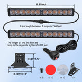 Nilight 24LED Emergency Strobe Traffic Advisor Light Bar 2 in 1 Amber Dash Warning Safety Flashing Lights Front/Rear Windshield Construction Lights for Trucks Cars Plow Police Firefighter Vehicles