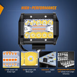 Nilight 4Inch Off-Road LED Light Bar, 2PCS 60W 3 Lighting Modes (White/Amber/White&amp;Amber) Driving Fog Light Spot Flood Lights with 18AWG Wiring Harness for Truck Car ATV SUV Jeep Boat