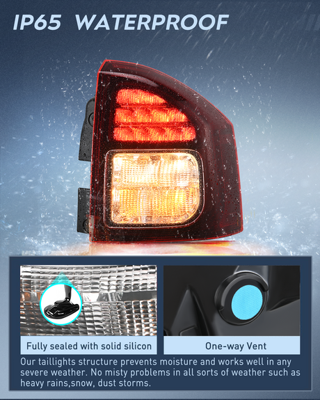 Nilight Taillight Assembly Compatible with 2014 2015 2016 2017 Jeep Compass Tail Light OE Style Rear Lamp Replacement Passenger Side w/Bulbs