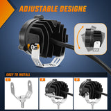 Nilight Motorcycle Driving Lights 2.7 inch White Amber Spot Beam Fog Light LED Pods IP67 Waterproof Auxiliary Offroad Lighting for Motorbike Dirt Bike e-Bike Scooter Snowmobile ATV UTV SUV Truck