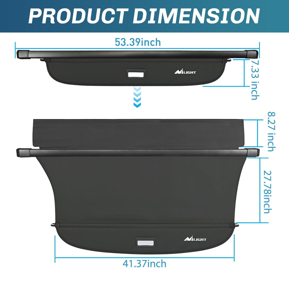 Nilight 2015-2019 Mazda CX-5 Retractable Trunk Cargo Cover With Trunk Storage Net