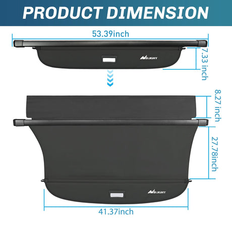 Nilight 2015-2019 Mazda CX-5 Retractable Trunk Cargo Cover With Trunk Storage Net