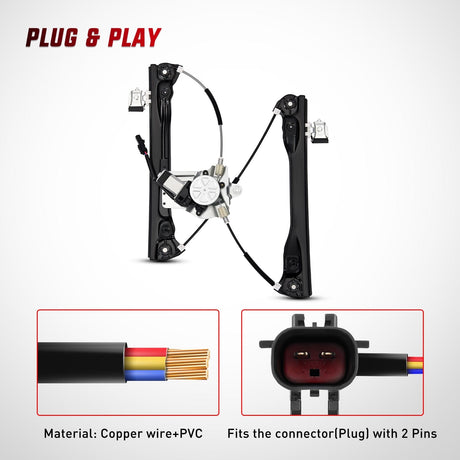 Nilight 751-739 Power Window Regulator with Motor for Front Driver Side Compatible with Chevy Cruze 2012 2013 2014 2015 2016 Chevy Cruze Limited Front Left Side