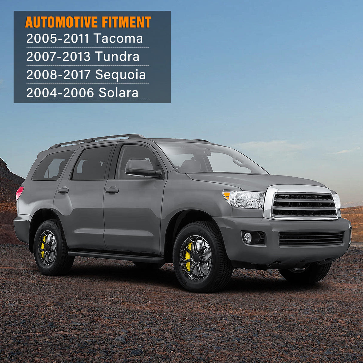 Fog Light Assembly Compatible with Toyota 2005 2006 2007 2008 2009 2010 2011 Tacoma 2007-2013 Tundra 2008-2017 Sequoia 2004-2006 Solara Smoke Lens w/H10 42W Bulbs