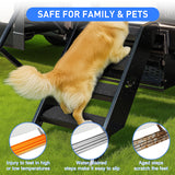 Nilight RV Step Covers 4 Pack 24 x 7.5 inches, Non Slip Camper Steps RV Step Rug with Hook & Loop Works on Electrical & Manual RV Stairs Carpet Rug for Mobile Home Camper Trailers Steps Outside, Gray