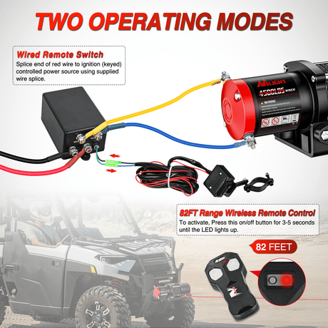 winch hook 4500 lb ATV/UTV Electric Winch Kit With Synthetic Winch Rope