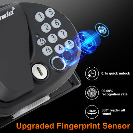 RV Parts RV Door Lock Keyless Entry, 4-in-1 RV Locks Replacement with APP, Fingerprint, Password, Keys, Bluetooth RV Keyless Entry Door Lock for Camper, Not fit Class A or Class C RVs