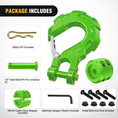 winch hook 3/8 inch Grade 70 Winch Hook Green