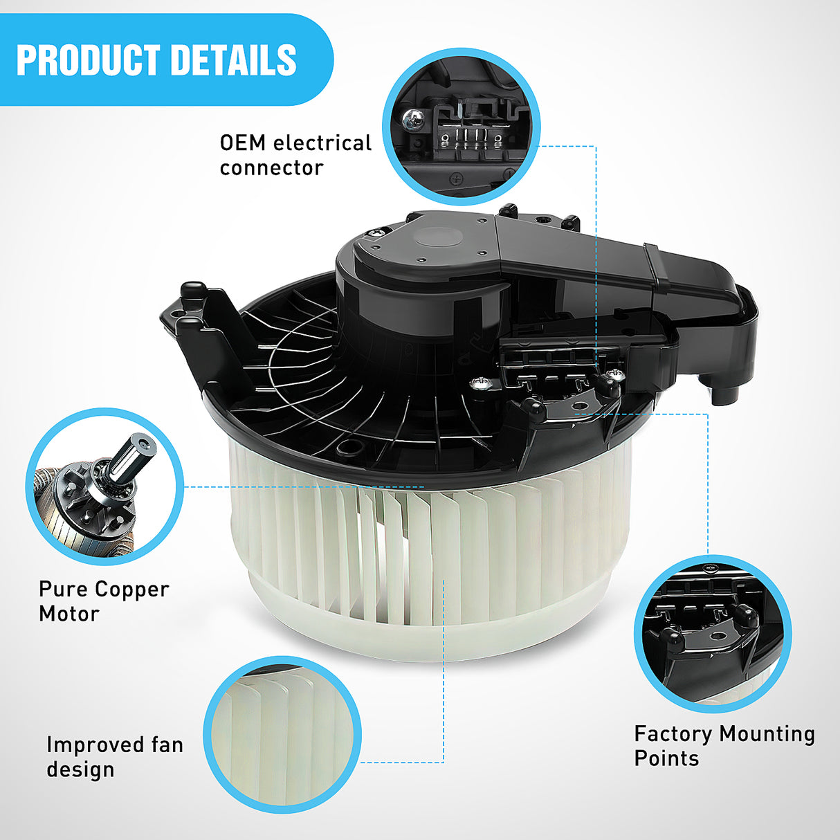 Nilight AC Heater Blower Motor Fan Assembly Fit for Toyota Corolla 2009-2018(Only for AUTO A/C), Prius 2010-2015, Prius V 2012-2017 (for 3 Prong Connect Only) Replace#87103-02210 700249