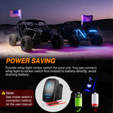 RGB Whip Light 1PC 2FT Lighted Antenna Whips with Remote & App Control DIY Chasing Patterns Brake Reverse Lights for ATV UTV Polaris RZR Can-am Dune Buggy Pickup Trucks Jeep