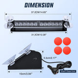 Nilight 12LED Traffic Advisor Strobe Light Bar Red Blue Emergency Warning Hazard Safety Dash Front/Rear Windshield Flashing Lights for Cars Trucks Police Firefighter Plow Construction Vehicles