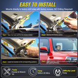 Nilight Ditch Light Brackets Hood Hinges Mount Bracket Kit for Auxiliary Offroad LED Pods Work Lighting Compatible with Toyota 4Runner 2009-2023 Tundra 2007-2021