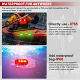 LED Safety Light 4PCS Red Green Marine Navigation Bike Tail Lights Three Modes Waterproof Reflective Gear Clip On Flash Strobe Indicator Lamp for Night Boating Fishing Cycling Jogging