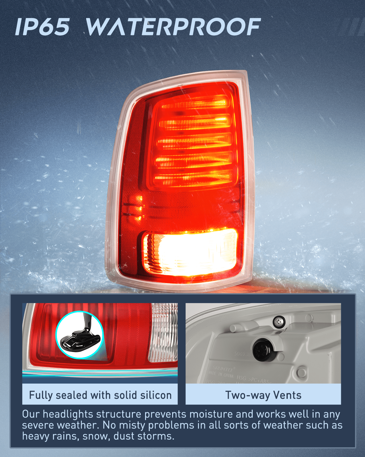 Nilight Taillight Assembly Compatible with 2013 2014 2015 2016 2017 2018 Dodge Ram 1500 2014-2018 Ram 2500 3500 LED Style Driver Side Rear Tail Light with Bulbs