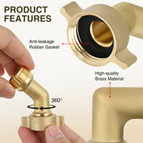 45 Degree Hose Elbow for RV Garden Water Hose Elbow Fitting 3/4Inch Brass 45° Water Hose Connector for RV Camper Trailer Outdoor Garden Hose Systems Faucet Adapter Accessories, 2-Pack