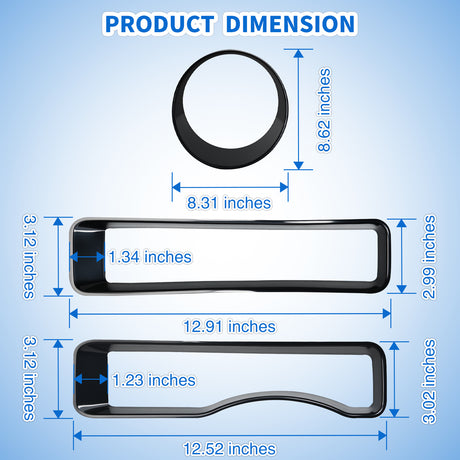 Nilight Grill Inserts fit for Jeep Wrangler Front Grille Inserts Headlight Cover Set for JL JLU Unlimited Sport SportS 2018 2019 2020 2021 2022 2023 Grille Bezels Trim Exterior Accessories Black 9 Pcs