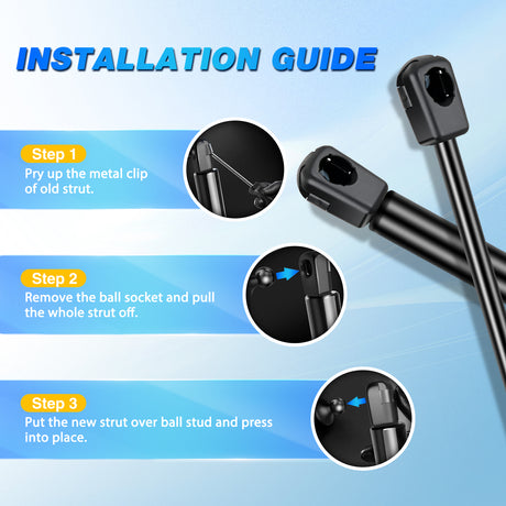 Nilight Rear Hatch Struts 6151 for Chevy Tahoe Suburban 1500/2500 2005-2006, Tailgate Lift Supports Rear Door Shocks 24 Inch for GMC Yukon XL 1500/2500 Denali 2005-2006 Sport Utility, 2PCS Set Rod